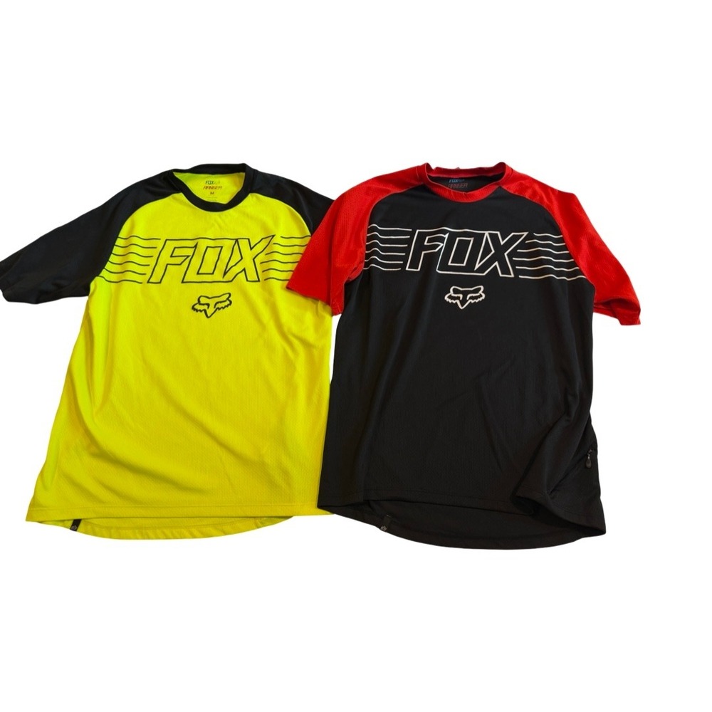 Fox Racing Ranger MTB Jersey Lot 2 Mens Medium Short Sleeve Yellow Red Black